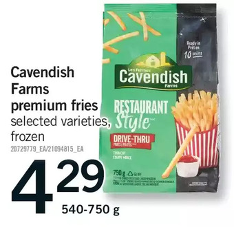 Fortinos Cavendish farms premium fries offer