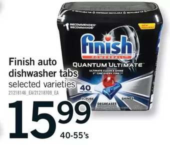 Fortinos Finish auto dishwasher tabs offer