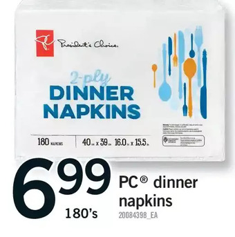 Fortinos Pc dinner napkins offer