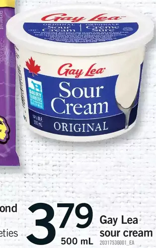 Fortinos Gay lea sour cream offer