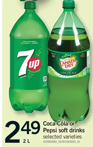 Fortinos Coca-cola or pepsi soft drinks offer