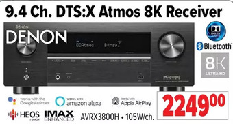 2001 Audio Video Denon 9.4 ch. dts:x atmos 8k receiver offer