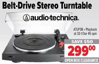 2001 Audio Video Audio-technica belt-drive stereo turntable offer