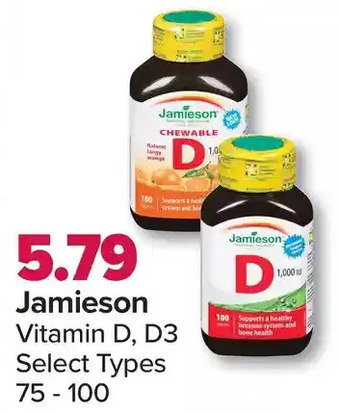 PharmaChoice Jamieson vitamin d, d3 offer