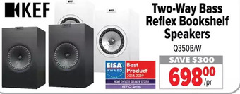 2001 Audio Video Kef two-way bass reflex bookshelf speakers offer