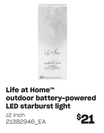 Loblaws Life at home outdoor battery-powered led starburst light offer