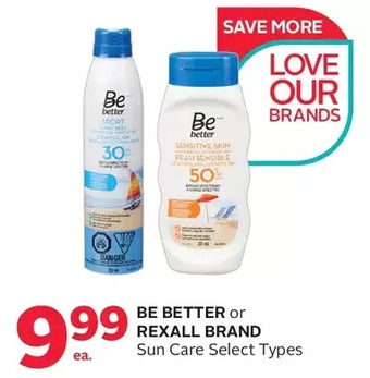 Rexall Be better or rexall brand sun care offer