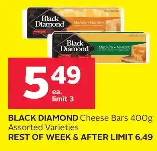 Rexall Black diamond cheese bars offer