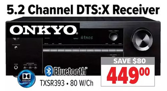 2001 Audio Video Onkyo 5.2 channel dts:x receiver offer