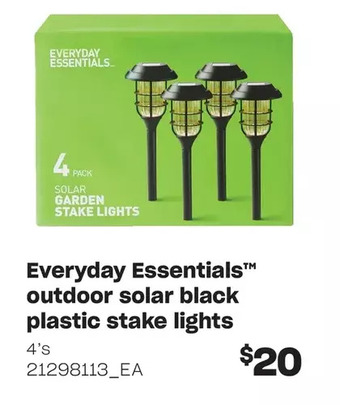 Loblaws Everyday essentials outdoor solar black plastic stake lights offer