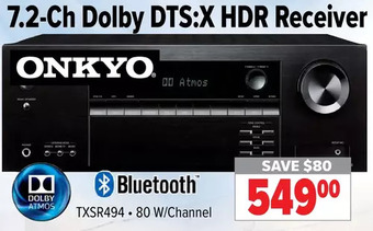 2001 Audio Video Onkyo 7.2-ch. dolby dts:x hdr receiver offer