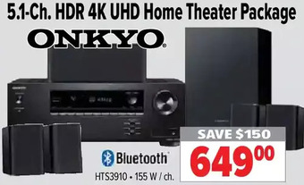 2001 Audio Video Onkyo 5.1-ch. hdr 4k uhd home theater package offer