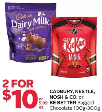 Rexall Cadbury, nestlé, nosh & co. or be better bagged chocolate offer