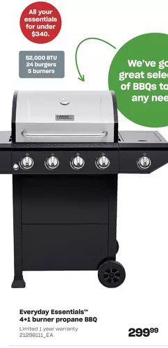 Loblaws Everyday essentials 4+1 burner propane bbq offer