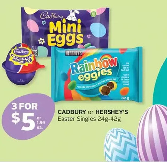 Rexall Cadbury or hershey's easter singles offer