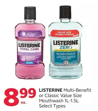 Rexall Listerine multi-benefit or classic mouthwash offer