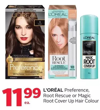 Rexall L'oréal preference, root rescue or magic root cover up hair colour offer