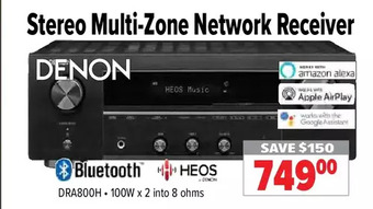 2001 Audio Video Denon stereo multi-zone network receiver offer