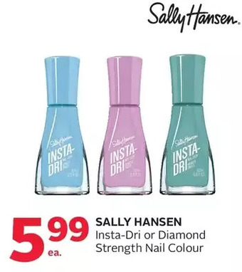 Rexall Sally hansen insta-dri or diamond strength nail colour offer