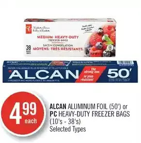 Shoppers Drug Mart Alcan aluminum foil or pc heavy duty freezer bags offer