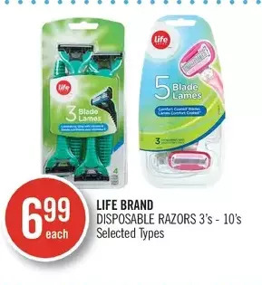 Shoppers Drug Mart Life brand disposable razors offer