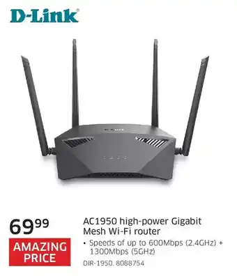 The Source D-link ac 1950 high-power gigabit mesh wi-fi router offer