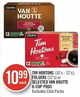 Shoppers Drug Mart Tim hortons, folgers or van houtte k-cup pods offer