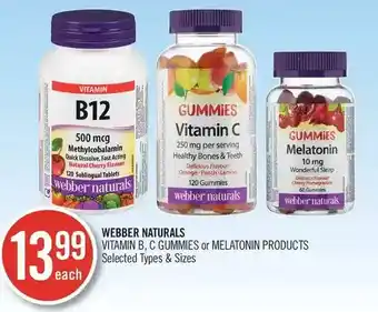 Shoppers Drug Mart Webber naturals vitamin b, c gummies or melatonin products offer