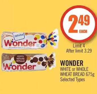 Shoppers Drug Mart Wonder white or whole wheat bread offer