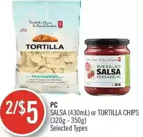 Shoppers Drug Mart Pc salsa or tortilla chips offer