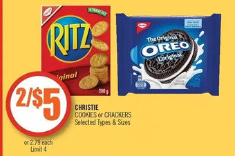Shoppers Drug Mart Christie cookies or crackers offer