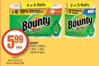 Shoppers Drug Mart Bounty paper towels offer