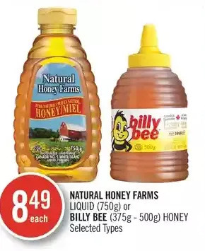 Shoppers Drug Mart Natural honey farms liquid or billy bee honey offer