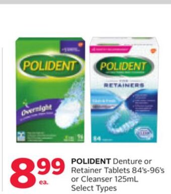 Rexall Polident denture or retainer tablets 84's-96's or cleanser 125ml offer