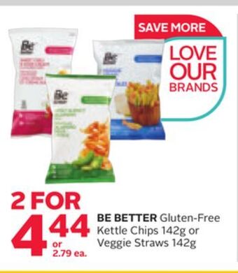 Rexall Be better gluten-free kettle chips 142g or veggie straws 142g offer