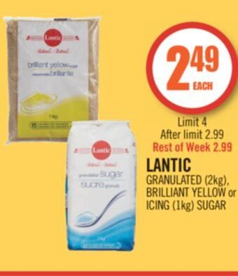 Shoppers Drug Mart Lantic granulated (2kg), brilliant yellow or icing (1kg) sugar offer