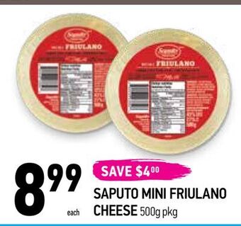 Coppa's Fresh Market Saputo mini friulano cheese offer