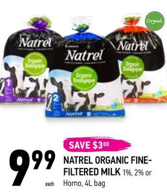 Coppa's Fresh Market Natrel organic fine- filtered milk offer