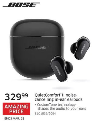 The Source Bose quietcomfort ii noise-cancelling in-ear earbuds offer