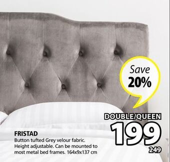 JYSK Fristad button tufted grey velour fabric offer