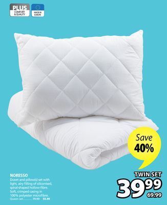 JYSK Noresso duvet & 2 pillows set medium warm offer