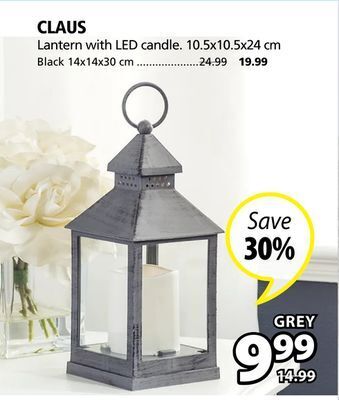 JYSK Claus lantern with led candle offer