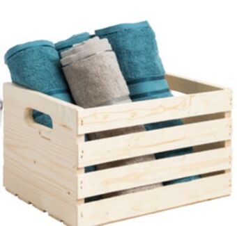 JYSK Taastrup solid unfinished fir crate offer