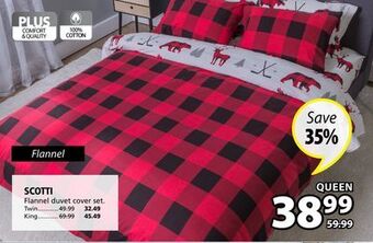 JYSK Scotti flannel duvet cover set offer