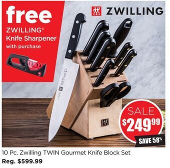 Kitchen Stuff Plus 10 pc. zwilling twin gourmet knife block set offer