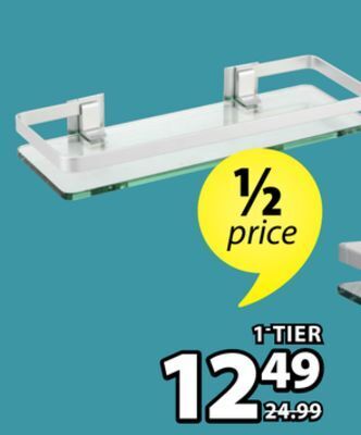 JYSK Esrum aluminium and glass wall shelves offer