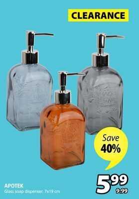 JYSK Apotek glass soap dispenser offer