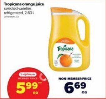 Real Canadian Superstore Tropicana orange juice 2.63 L offer