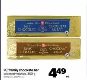 Real Canadian Superstore PC family chocolate bar 300g offer