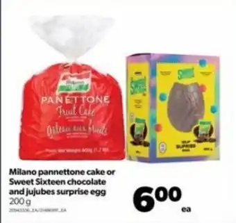 Real Canadian Superstore Milano pannettone cake or Sweet sixteen chocolate and jujubes surprise egg 200g offer